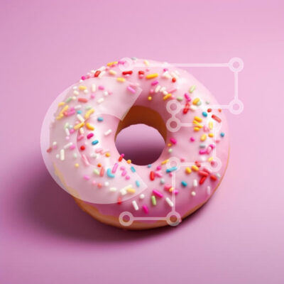 Intra Συλλεκτικό Ξύλινο Παζλ Plywood  4mm - Ροζ παγωμένο ντόνατ με ψεκασμούς Σε Ξύλινο Κουτί - Διαστάσεις: 10x10 cm – 25 κομμάτια - Image 1