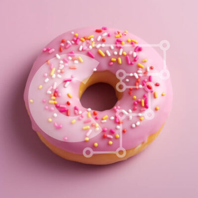 Intra Συλλεκτικό Ξύλινο Παζλ Plywood  4mm - Ροζ παγωμένο ντόνατ με ψεκασμούς Σε Ξύλινο Κουτί - Διαστάσεις: 10x10 cm – 25 κομμάτια - Image 1