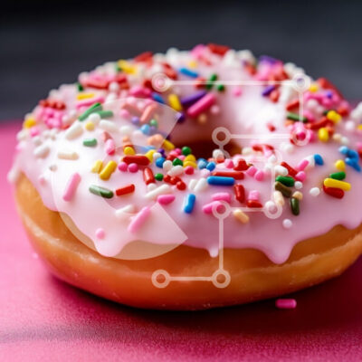 Intra Συλλεκτικό Ξύλινο Παζλ Plywood  4mm - Πολύχρωμο ντόνατ με ψεκασμούς Σε Ξύλινο Κουτί - Διαστάσεις: 10x10 cm – 25 κομμάτια - Image 1