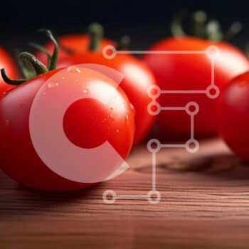 Intra Συλλεκτικό Ξύλινο Παζλ Plywood  4mm - Φρέσκες ώριμες ντομάτες σε ξύλινη επιφάνεια Σε Ξύλινο Κουτί - Διαστάσεις: 10x10 cm – 25 κομμάτια - Image 1