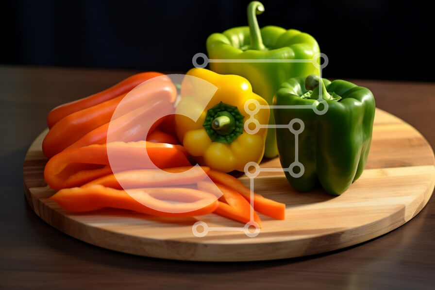 Intra Συλλεκτικό Ξύλινο Παζλ Plywood  4mm - Ποικιλία πιπεριών σε ξύλο κοπής Σε Ξύλινο Κουτί - Διαστάσεις: 10x10 cm – 25 κομμάτια