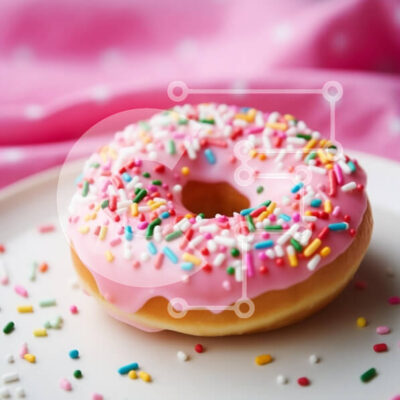 Intra Συλλεκτικό Ξύλινο Παζλ Plywood 4mm - Νόστιμο ροζ ντόνατ με πασπαλίσματα Σε Ξύλινο Κουτί - Διαστάσεις: 10x10 cm – 25 κομμάτια - Image 1