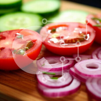 Intra Συλλεκτικό Ξύλινο Παζλ Plywood  4mm - Φρεσκοκομμένα λαχανικά σε σανίδα κοπής Σε Ξύλινο Κουτί - Διαστάσεις: 10x10 cm – 25 κομμάτια - Image 1