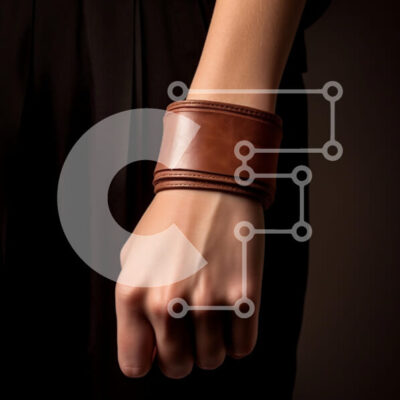 Intra Συλλεκτικό Ξύλινο Παζλ Plywood  4mm - Κομψό καφέ δερμάτινο βραχιόλι με μανσέτα Σε Ξύλινο Κουτί - Διαστάσεις: 10x10 cm – 25 κομμάτια - Image 1