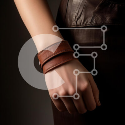 Intra Συλλεκτικό Ξύλινο Παζλ Plywood  4mm - Κομψό καφέ δερμάτινο βραχιόλι στο χέρι Σε Ξύλινο Κουτί - Διαστάσεις: 10x10 cm – 25 κομμάτια - Image 1