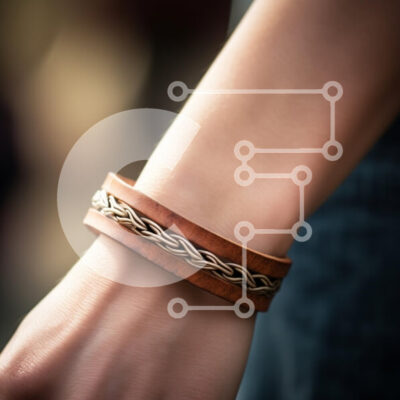 Intra Συλλεκτικό Ξύλινο Παζλ Plywood  4mm - Κομψά δερμάτινα και μεταλλικά βραχιόλια στον καρπό Σε Ξύλινο Κουτί - Διαστάσεις: 10x10 cm – 25 κομμάτια - Image 1