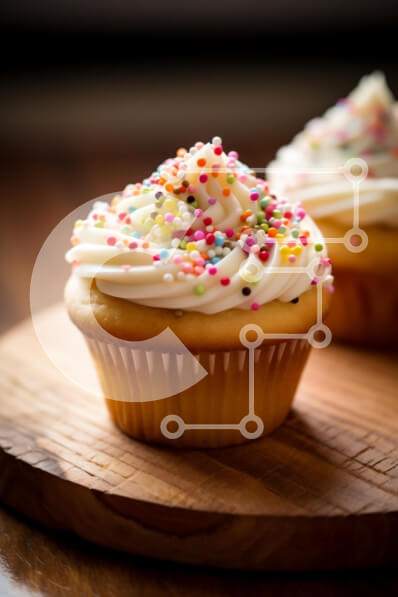 Intra Συλλεκτικό Ξύλινο Παζλ Plywood  4mm - Λαχταριστό Cupcake με Πασπαλίσματα Σε Ξύλινο Κουτί - Διαστάσεις: 10x10 cm – 25 κομμάτια