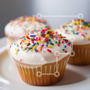 Intra Συλλεκτικό Ξύλινο Παζλ Plywood  4mm - Cupcakes με sprinkles Σε Ξύλινο Κουτί - Διαστάσεις: 10x10 cm – 25 κομμάτια