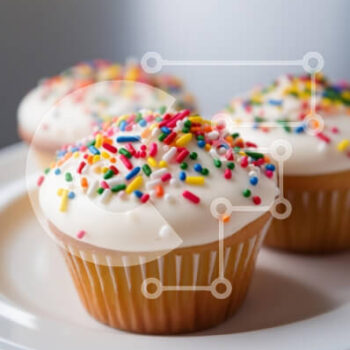 Intra Συλλεκτικό Ξύλινο Παζλ Plywood  4mm - Cupcakes με sprinkles Σε Ξύλινο Κουτί - Διαστάσεις: 10x10 cm – 25 κομμάτια - Image 1