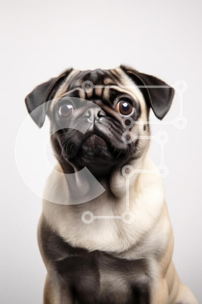 Intra Συλλεκτικό Ξύλινο Παζλ Plywood  4mm - Κοντινό πλάνο πορτρέτο ενός σκύλου πατημασιά Σε Ξύλινο Κουτί - Διαστάσεις: 10x10 cm – 25 κομμάτια