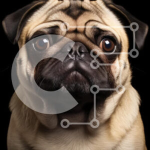 Intra Συλλεκτικό Ξύλινο Παζλ Plywood  4mm - Close-up πορτρέτο ενός σκύλου πατημασιά Σε Ξύλινο Κουτί - Διαστάσεις: 10x10 cm – 25 κομμάτια