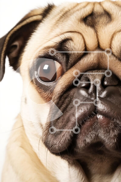 Intra Συλλεκτικό Ξύλινο Παζλ Plywood  4mm - Κοντινό πλάνο ενός σκύλου πατημασιά Σε Ξύλινο Κουτί - Διαστάσεις: 10x10 cm – 25 κομμάτια