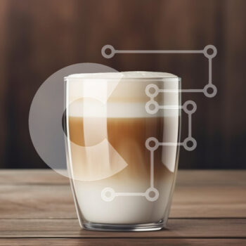 Intra Συλλεκτικό Ξύλινο Παζλ Plywood  4mm - Latte με στρώσεις σε ένα ποτήρι σε ένα ξύλινο τραπέζι Σε Ξύλινο Κουτί - Διαστάσεις: 10x10 cm – 25 κομμάτια - Image 1