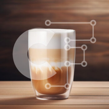 Intra Συλλεκτικό Ξύλινο Παζλ Plywood  4mm - Latte σε ένα ποτήρι σε ένα ξύλινο τραπέζι Σε Ξύλινο Κουτί - Διαστάσεις: 10x10 cm – 25 κομμάτια - Image 1