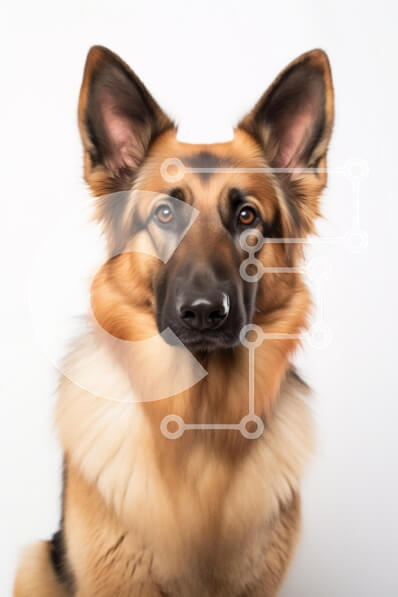 Intra Συλλεκτικό Ξύλινο Παζλ Plywood  4mm - Πορτρέτο ενός γερμανικού ποιμενικού σκύλου Σε Ξύλινο Κουτί - Διαστάσεις: 10x10 cm – 25 κομμάτια