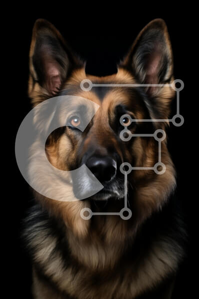 Intra Συλλεκτικό Ξύλινο Παζλ Plywood  4mm - Πορτρέτο ενός γερμανικού ποιμενικού σκύλου Σε Ξύλινο Κουτί - Διαστάσεις: 10x10 cm – 25 κομμάτια