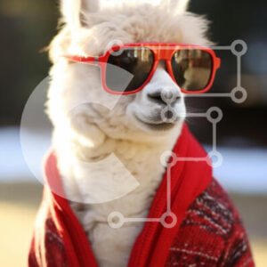 Intra Συλλεκτικό Ξύλινο Παζλ Plywood  4mm - Cool Llama με γυαλιά ηλίου και πουλόβερ Σε Ξύλινο Κουτί - Διαστάσεις: 10x10 cm – 25 κομμάτια