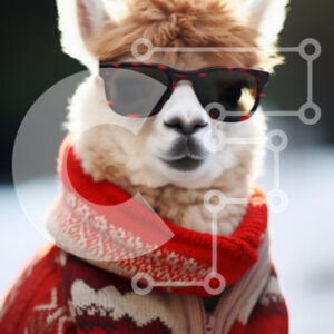 Intra Συλλεκτικό Ξύλινο Παζλ Plywood  4mm - Μοντέρνο λάμα με γυαλιά ηλίου και πουλόβερ Σε Ξύλινο Κουτί - Διαστάσεις: 10x10 cm – 25 κομμάτια