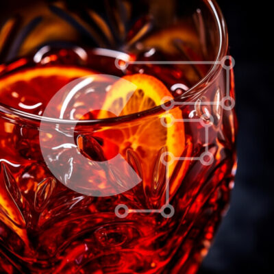 Intra Συλλεκτικό Ξύλινο Παζλ Plywood 4mm - Δροσιστικό κοκτέιλ με φέτα πορτοκαλιού Σε Ξύλινο Κουτί - Διαστάσεις: 10x10 cm – 25 κομμάτια - Image 1