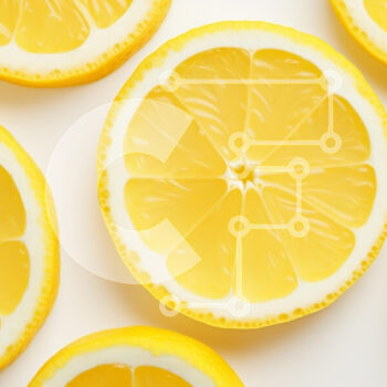 Intra Συλλεκτικό Ξύλινο Παζλ Plywood  4mm - Φρέσκες φέτες λεμονιού σε ανοιχτόχρωμο φόντο Σε Ξύλινο Κουτί - Διαστάσεις: 10x10 cm – 25 κομμάτια - Image 1