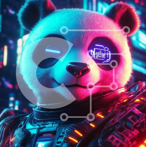 Intra Συλλεκτικό Ξύλινο Παζλ Plywood 4mm - Φουτουριστικός χαρακτήρας Panda Σε Ξύλινο Κουτί - Διαστάσεις: 10x10 cm – 25 κομμάτια - Image 1