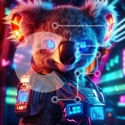 Intra Συλλεκτικό Ξύλινο Παζλ Plywood  4mm - Φουτουριστικός χαρακτήρας κοάλα Σε Ξύλινο Κουτί - Διαστάσεις: 10x10 cm – 25 κομμάτια - Image 1