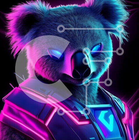 Intra Συλλεκτικό Ξύλινο Παζλ Plywood  4mm - Φουτουριστικός χαρακτήρας κοάλα Σε Ξύλινο Κουτί - Διαστάσεις: 10x10 cm – 25 κομμάτια - Image 1