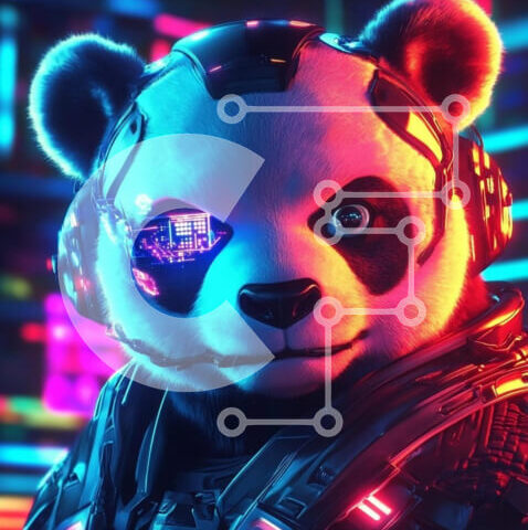 Intra Συλλεκτικό Ξύλινο Παζλ Plywood  4mm - Φουτουριστικό Ρομποτικό χαρακτήρα Panda Σε Ξύλινο Κουτί - Διαστάσεις: 10x10 cm – 25 κομμάτια - Image 1