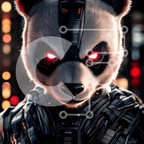 Intra Συλλεκτικό Ξύλινο Παζλ Plywood  4mm - Φουτουριστικό Ρομποτικό Πάντα Σε Ξύλινο Κουτί - Διαστάσεις: 10x10 cm – 25 κομμάτια - Image 1