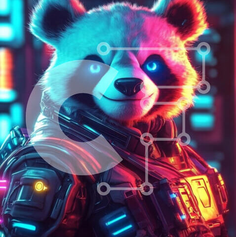 Intra Συλλεκτικό Ξύλινο Παζλ Plywood 4mm - Φουτουριστικό Panda με διαστημική στολή Σε Ξύλινο Κουτί - Διαστάσεις: 10x10 cm – 25 κομμάτια - Image 1