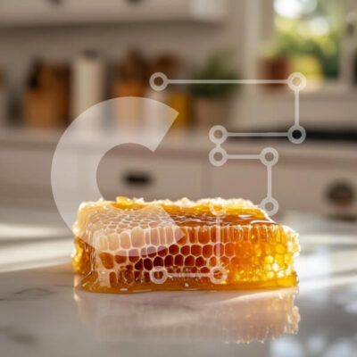 Intra Συλλεκτικό Ξύλινο Παζλ Plywood  4mm - Γυαλιστερή κηρήθρα σε μαρμάρινη επιφάνεια Σε Ξύλινο Κουτί - Διαστάσεις: 10x10 cm – 25 κομμάτια - Image 1