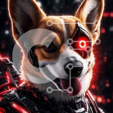 Intra Συλλεκτικό Ξύλινο Παζλ Plywood 4mm - Cybernetic Corgi με φουτουριστική πανοπλία Σε Ξύλινο Κουτί - Διαστάσεις: 10x10 cm – 25 κομμάτια - Image 1