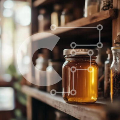 Intra Συλλεκτικό Ξύλινο Παζλ Plywood 4mm - Βάζο με μέλι σε ξύλινο ράφι Σε Ξύλινο Κουτί - Διαστάσεις: 10x10 cm – 25 κομμάτια - Image 1