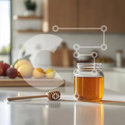 Intra Συλλεκτικό Ξύλινο Παζλ Plywood  4mm - Βάζο μελιού και Άρκτος στη σύγχρονη κουζίνα Σε Ξύλινο Κουτί - Διαστάσεις: 10x10 cm – 25 κομμάτια - Image 1