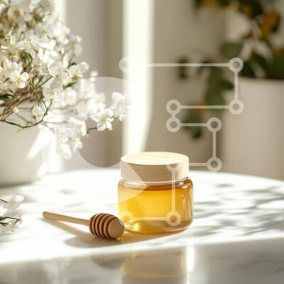 Intra Συλλεκτικό Ξύλινο Παζλ Plywood  4mm - Βάζο με μέλι με Ξύλινη Άρκτος και λουλούδια Σε Ξύλινο Κουτί - Διαστάσεις: 10x10 cm – 25 κομμάτια - Image 1