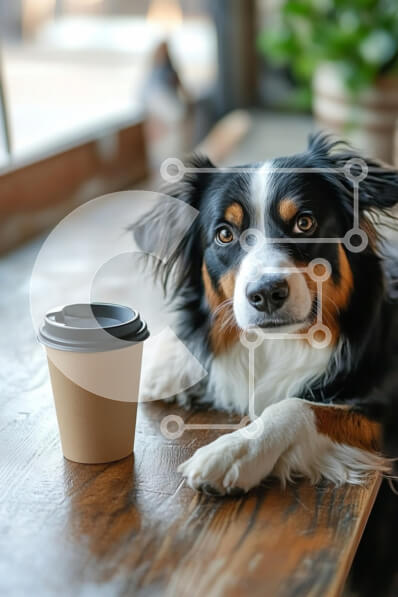 Intra Συλλεκτικό Ξύλινο Παζλ Plywood  4mm - Αυστραλιανός ποιμενικός σκύλος σε σκηνικό καφέ Σε Ξύλινο Κουτί - Διαστάσεις: 10x10 cm – 25 κομμάτια