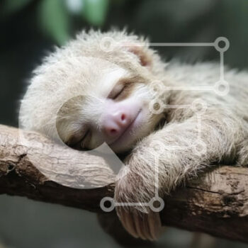 Intra Συλλεκτικό Ξύλινο Παζλ Plywood 4mm - Sleeping Sloth που στηρίζεται σε ένα κλαδί Σε Ξύλινο Κουτί - Διαστάσεις: 10x10 cm – 25 κομμάτια - Image 1