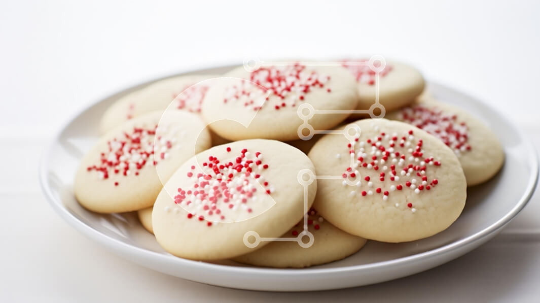 Intra Συλλεκτικό Ξύλινο Παζλ Plywood  4mm - Πιάτο μπισκότων με κόκκινα και άσπρα ψεκάσματα Σε Ξύλινο Κουτί - Διαστάσεις: 10x10 cm – 25 κομμάτια