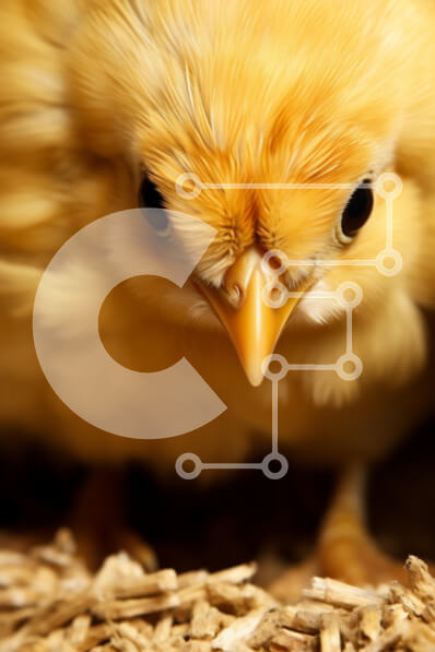 Intra Συλλεκτικό Ξύλινο Παζλ Plywood  4mm - Κοντινό πλάνο ενός κίτρινου νεοσσού Σε Ξύλινο Κουτί - Διαστάσεις: 10x10 cm – 25 κομμάτια