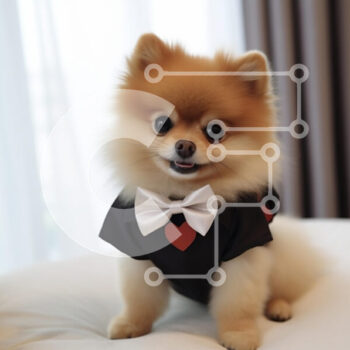 Intra Συλλεκτικό Ξύλινο Παζλ Plywood  4mm - Dapper Pomeranian Dog με σμόκιν Σε Ξύλινο Κουτί - Διαστάσεις: 10x10 cm – 25 κομμάτια - Image 1
