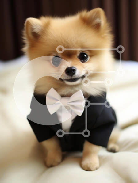 Intra Συλλεκτικό Ξύλινο Παζλ Plywood  4mm - Αξιολάτρευτο Pomeranian σε σμόκιν Σε Ξύλινο Κουτί - Διαστάσεις: 10x10 cm – 25 κομμάτια