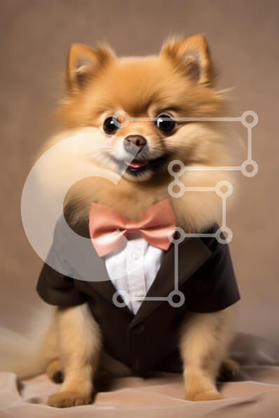 Intra Συλλεκτικό Ξύλινο Παζλ Plywood  4mm - Σκύλος Pomeranian με επίσημη ενδυμασία Σε Ξύλινο Κουτί - Διαστάσεις: 10x10 cm – 25 κομμάτια