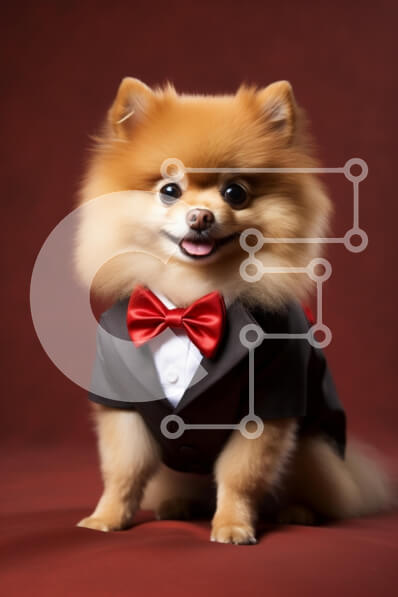 Intra Συλλεκτικό Ξύλινο Παζλ Plywood  4mm - Σκύλος Pomeranian με σμόκιν Σε Ξύλινο Κουτί - Διαστάσεις: 10x10 cm – 25 κομμάτια