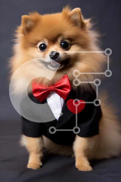 Intra Συλλεκτικό Ξύλινο Παζλ Plywood  4mm - Σκύλος Pomeranian με σμόκιν Σε Ξύλινο Κουτί - Διαστάσεις: 10x10 cm – 25 κομμάτια