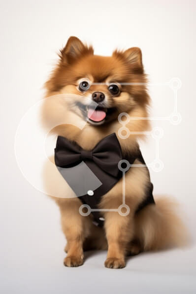 Intra Συλλεκτικό Ξύλινο Παζλ Plywood  4mm - Σκύλος Pomeranian με σμόκιν Σε Ξύλινο Κουτί - Διαστάσεις: 10x10 cm – 25 κομμάτια