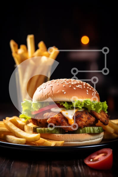 Intra Συλλεκτικό Ξύλινο Παζλ Plywood  4mm - Μπιφτέκι κοτόπουλου με πατάτες Σε Ξύλινο Κουτί - Διαστάσεις: 10x10 cm – 25 κομμάτια