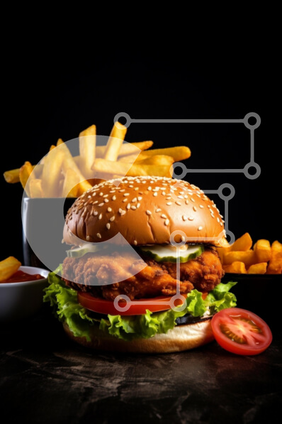 Intra Συλλεκτικό Ξύλινο Παζλ Plywood  4mm - Νόστιμο τηγανητό μπιφτέκι κοτόπουλου με τηγανιτές πατάτες Σε Ξύλινο Κουτί - Διαστάσεις: 10x10 cm – 25 κομμάτια