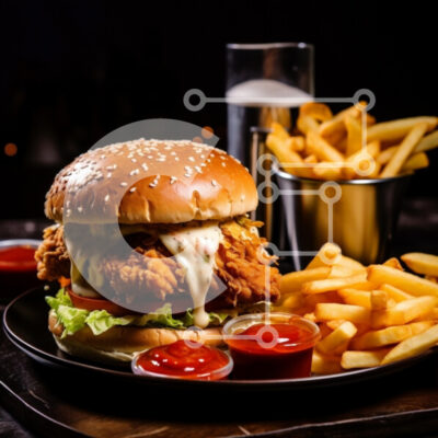 Intra Συλλεκτικό Ξύλινο Παζλ Plywood 4mm - Νόστιμο τηγανητό μπιφτέκι κοτόπουλου με τηγανιτές πατάτες Σε Ξύλινο Κουτί - Διαστάσεις: 10x10 cm – 25 κομμάτια - Image 1