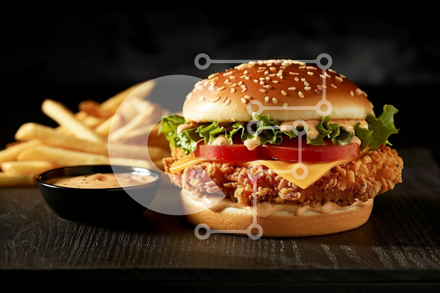 Intra Συλλεκτικό Ξύλινο Παζλ Plywood  4mm - Νόστιμο τηγανητό μπιφτέκι κοτόπουλου με τηγανιτές πατάτες Σε Ξύλινο Κουτί - Διαστάσεις: 10x10 cm – 25 κομμάτια