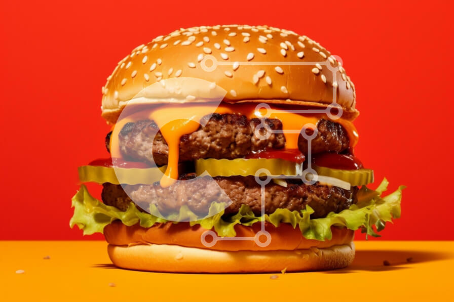 Intra Συλλεκτικό Ξύλινο Παζλ Plywood  4mm - Νόστιμο μπιφτέκι με κουλούρι σουσαμιού Σε Ξύλινο Κουτί - Διαστάσεις: 10x10 cm – 25 κομμάτια